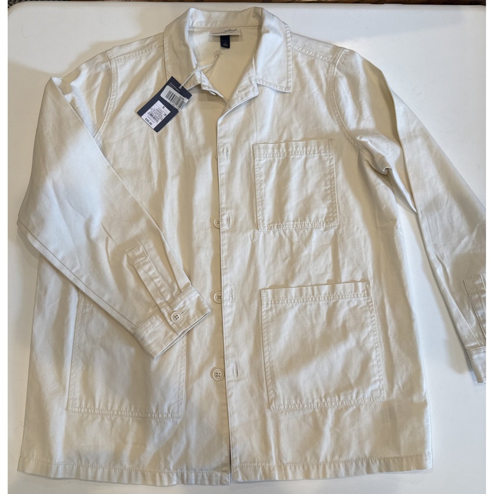 Universal Thread Utility Jacket Men Small Cream Brand New Relaxed Cotton Pockets